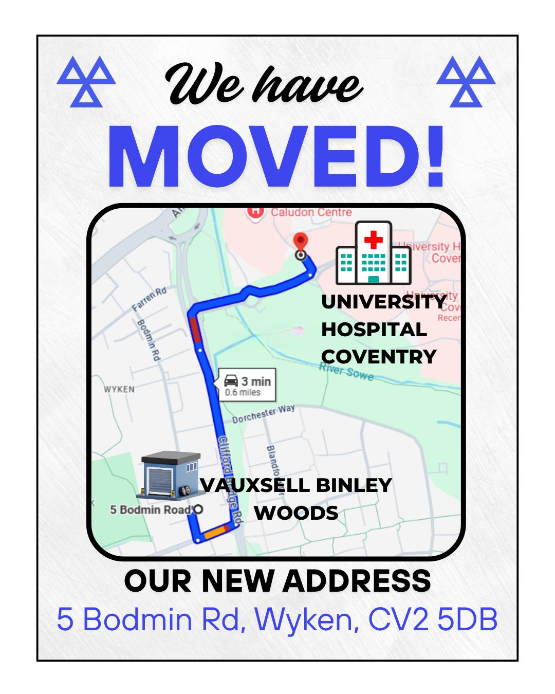 Directions to Vauxsell Binley Woods